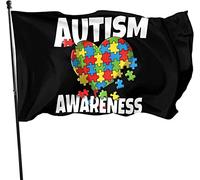 Consapevolezza dell'autismo Bandiera del cuore 3x5 Ft Stampa su un lato Banner bandiera della famiglia di benvenuto