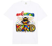 Consapevolezza dell'autismo Be Kind - Cute Rainbow Bee Puzzle Awareness Comfort Colors Adult Heavyweight T-Shirt