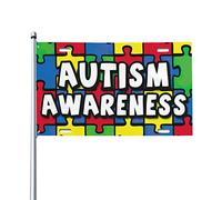 Consapevolezza dell'autismo Puzzle Pattern Flag 3x5 Ft Un lato Outdoor Farmhouse Yard Sign Bandiera decorativa da giardino con occhielli in ottone