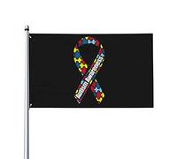 Consapevolezza dell'autismo Puzzle Pattern Flag 3x5 Ft Un lato Outdoor Farmhouse Yard Sign Bandiera decorativa da giardino con occhielli in ottone