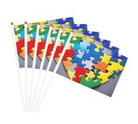 Consapevolezza dell'autismo Puzzle Pezzi Stampa Cuore Leggero Palmare Bandiera Doppio Lato Bandiere Parata Festa Decorazione Casa Celebrazioni