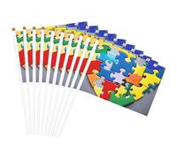 Consapevolezza dell'autismo Puzzle Pezzi Stampa Cuore Leggero Palmare Bandiera Doppio Lato Bandiere Parata Festa Decorazione Casa Celebrazioni