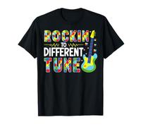 Consapevolezza dell'autismo Rock Guitar Design Diverso Tune Humor Maglietta