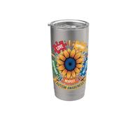 Consapevolezza dell'autismo Sunfower Puzzle Accettazione Rispetto Amore Bicchiere termico in acciaio inox doppia parete