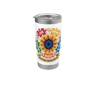 Consapevolezza dell'autismo Sunfower Puzzle Accettazione Rispetto Amore Bicchiere termico in acciaio inox doppia parete