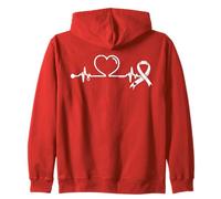 Consapevolezza delle malattie cardiache Battito Cardiaco Felpa con Cappuccio