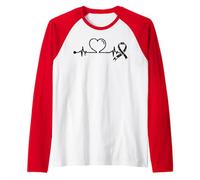 Consapevolezza delle malattie cardiache Battito Cardiaco Maglia con Maniche Raglan