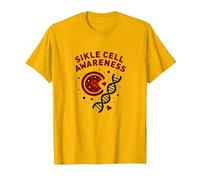 Consapevolezza falciforme: Supporto alla Ricerca Medica Maglietta, Uomo, Oro Brillante, L