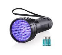 Consciot - Torcia UV a luce nera, 51 LED, 395 nm, luce ultravioletta, portatile, per urina di cane/gatto, macchie secche, cimici dei letti, polimerizzazione in resina, abbinata con eliminatore di