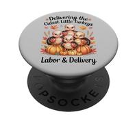 Consegnare il manodopera e la consegna dei tacchini più carini PopSockets PopGrip Adesivo