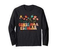 Consejera Escolar Consigliere Scolastico Spagnolo Floreale Maglia a Manica
