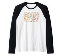 Consejera Escolar Cute Floral Counselor con Libri e Gufo Maglia con Maniche Raglan
