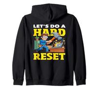 Consente di Fare Un Hard Reset Hammer Computer Smash IT Felpa con Cappuccio