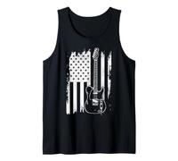 Consente di Rock Rock n Roll chitarra Retro USA Flag Musica Canotta