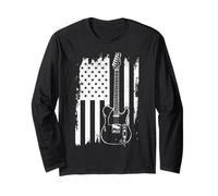 Consente di Rock Rock n Roll chitarra Retro USA Flag Musica Maglia a Manica