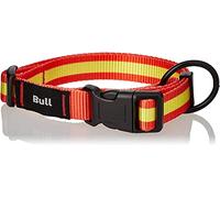 Consentida Collare Semplice Cane Taglia Grande T3 - Taglia L 33-50 x 2 cm - Bandiera Spagna - Rosso e Giallo - Tela Liscia e Resistente - Regolatore Incorporato con Chiusura a Click