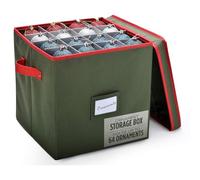 Conserva fino a 64 ornamenti natalizi, divisori regolabili, parte superiore coperta, due manici. L'attraente scatola portaoggetti mantiene le decorazioni natalizie pulite e asciutte per la prossima