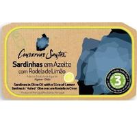 Conservas Santos - Sardine intere con una fetta di limone/Prodotto Gourmet del Portogallo - 5 x 120 gr Pack
