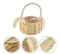 Conservazione Cesta Vimini Fiore Vaso di Fresco Rattan Regali Bambina Rétro