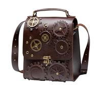 Conservazione di oggetti diversi: tieni il tuo tablet, portafoglio, power bank, chiavi e altro con facilità in due spaziosi scomparti. La nostra borsa Steampunk consente un accesso rapido e facile al