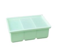 Conservazione gigante for salse alimentari con coperchio vassoi for congelatore in silicone extra large zuppa di ghiaccio 3 cubetti stampi for congelamento(Green)