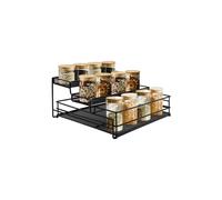 Conservazione spezie cucina a 3 livelli, porta spezie cucina con cassetto rimovibile, ripiano per spezie utilizzare lo spazio pieno, nessuna installazione richiesta, facile accesso, mantenere la
