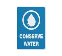 Conservi il segno dell'acqua 12 x 8 pollici di alluminio riflettente del metallo segnaletica d'avvertimento con il simbolo per uso all'aperto dell'interno