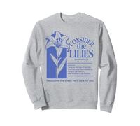 Considera i Gigli Floreale Bibbia Cristiana Versetto Matteo Felpa