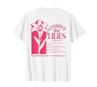 Considera i Gigli Floreale Bibbia Cristiana Versetto Matteo Maglietta