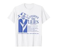 Considera i Gigli Floreale Bibbia Cristiana Versetto Matteo Maglietta