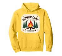 Consigliere del Campo Estivo Avventura Foresta del falò Felpa con Cappuccio, Unisex per Adulti, Limone, M