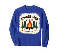 Consigliere del Campo Estivo Avventura Foresta del falò Felpa, Unisex per Adulti, Blu Reale, L