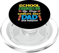 Consigliere scolastico di giorno Il miglior papà del mondo di notte PopSockets PopGrip per MagSafe