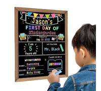 Consiglio Del Primo Ultimo Giorno Di Scuola: Scheda Fotografica Prescolare, Segno Scuola Riutilizzabile | Lavagna Doppia Faccia Per Il Primo Giorno Del Consiglio Scuola, Segno Di Ritorno A Scuola, Le