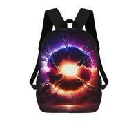 Consmonaut in New Planet Zaino per bambini Stampato 3D, Borsa da scuola per ragazzi, Zaino fresco e casual, divertente per bambini e adolescenti, Sole di detonazione vibrante, 17"