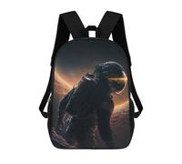 Consmonaut in New Planet Zaino per bambini Stampato 3D, Borsa da scuola per ragazzi, Zaino fresco e casual, divertente per bambini e adolescenti, Reflecting The Sun, 17"