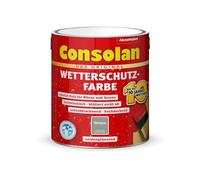 Consolan - Vernice resistente alle intemperie, 2,5 l, colore grigio pietra, coprente, protezione del legno per esterni