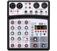 console audio， Mixer audio a 4 canali, controller mixer for DJ, console di missaggio da studio con 16 effetti DSP, interfaccia USB for