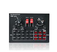 console audio， Mixer audio professionale Scheda USB 5.0 Cuffie esterne Microfono Adattatore for trasmissione in diretta Webcast Musica for giochi(V8xpro)