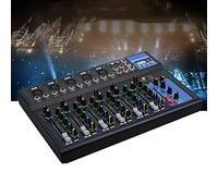 console audio， Mixer DJ professionale a 7 canali, mixer audio Bluetooth con effetto riverbero MP3 e lettore schermo LCD USB