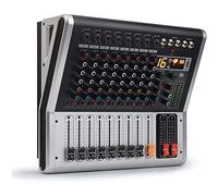 Console audio mixer stereo, Console di missaggio di potenza a 8 canali, kit mixer audio, 16 tipi di effetti digitali integrati, 2x150 W 16 effetti DSP Mixer audio USB professionale compatibile con Blu