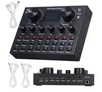 Console audio mixer stereo, Interfaccia audio Attrezzatura for podcast, scheda audio con cambia voce con 12 tipi di effetti sonori, mixer DJ for streaming live for registrazione audio Trasmissione di