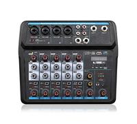 Console audio mixer stereo, Live Mixers DJ Sound Controller Interface con unità USB for la registrazione al computer 4/6 canali Studio Audio Mixer Professionale e Principianti, 6 Canali(6 Channel)