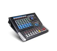 Console audio mixer stereo, Mixer audio for DJ a 8 canali con equalizzatore a 3 bande, interfaccia di registrazione USB, Bluetooth, alimentazione Phantom a 48 V, ideale for streaming live, 12 canali(6