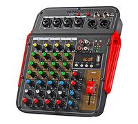 Console audio mixer stereo, Mixer audio for DJ, controller audio professionale a 4 canali con scheda audio Bluetooth e interfaccia audio USB, equalizzatore stereo, equalizzatore a 3 bande, for studio