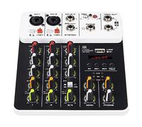 Console audio mixer stereo, Mixer audio professionale for DJ, controller audio con scheda audio a 4 canali con interfaccia audio Bluetooth e USB, equalizzatore stereo, equalizzatore a 3 bande, for stu