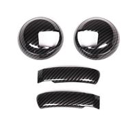 Console Centrale Auto Per Fiat 500 Per Abarth 595 2010-2025 Maniglia Interna Pannello Decorativo Copertura ABS Modello In Fibra Carbonio Interni 4 Pezzi(Carbon fiber pattern)
