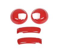 Console Centrale Auto Per Fiat 500 Per Abarth 595 2010-2025 Maniglia Interna Pannello Decorativo Copertura ABS Modello In Fibra Carbonio Interni 4 Pezzi(Red)