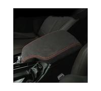 Console Centrale Per BMW F30 F31 Serie 3 2013-2019 Console Centrale Bracciolo Box Copertura Protettiva In Pelle Trim Accessori(Suede Red Thread,Right Hand-drive)