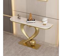Console con piano in pietra sinterizzata, base in metallo, tavolino stretto ingresso, stand d’accento da corridoio, scrivania sottile dietro divano per spazi abitativi compatti(Gold 2,L120*W30*H80cm)